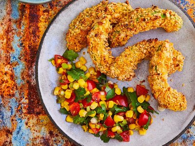 Crunchy GEM® Avocado Wedges with Tomato & Sweetcorn Salsa