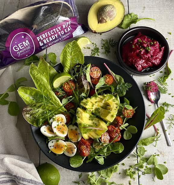 GEM® Avocado - GEM® Cobb with Quail’s Eggs & a Beetroot Tahini Dressing (@RecipeBreakout)